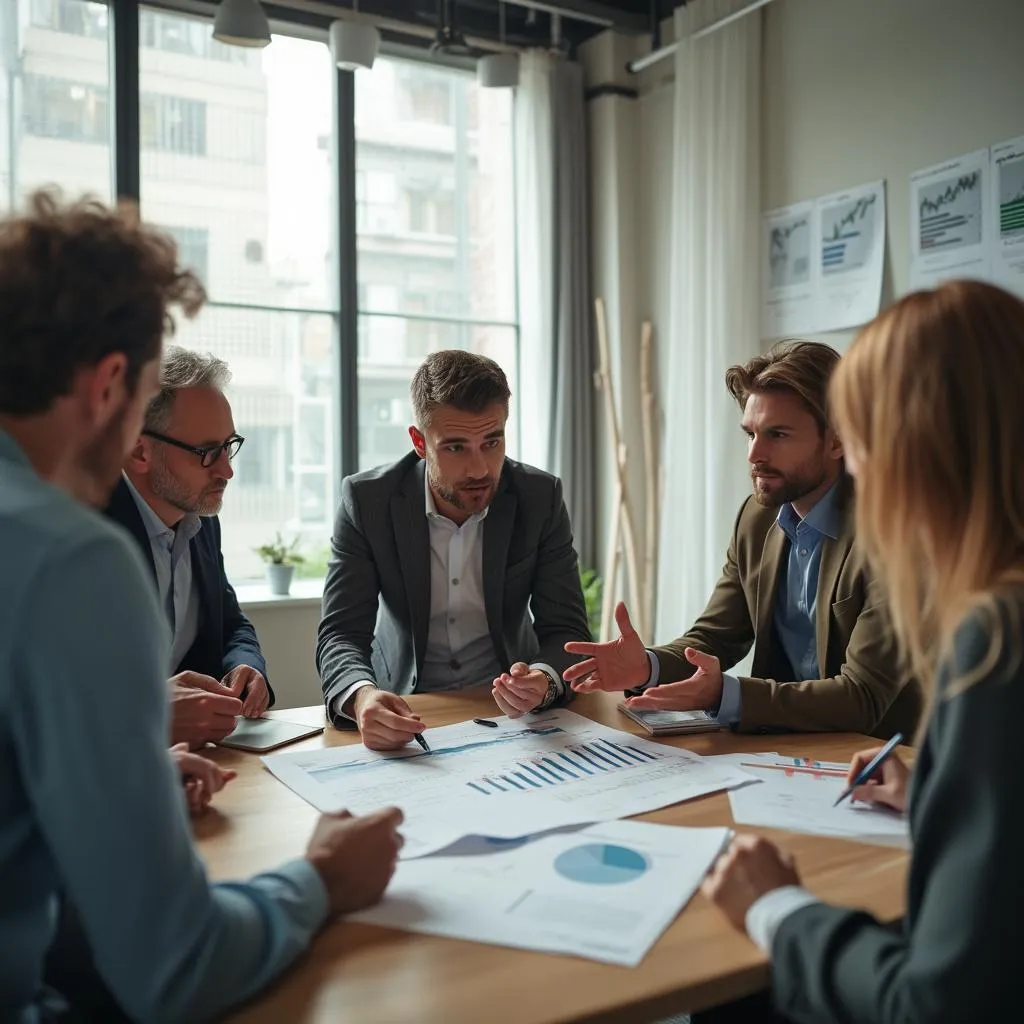 Equipe da AçõesBR Invest em reunião estratégica