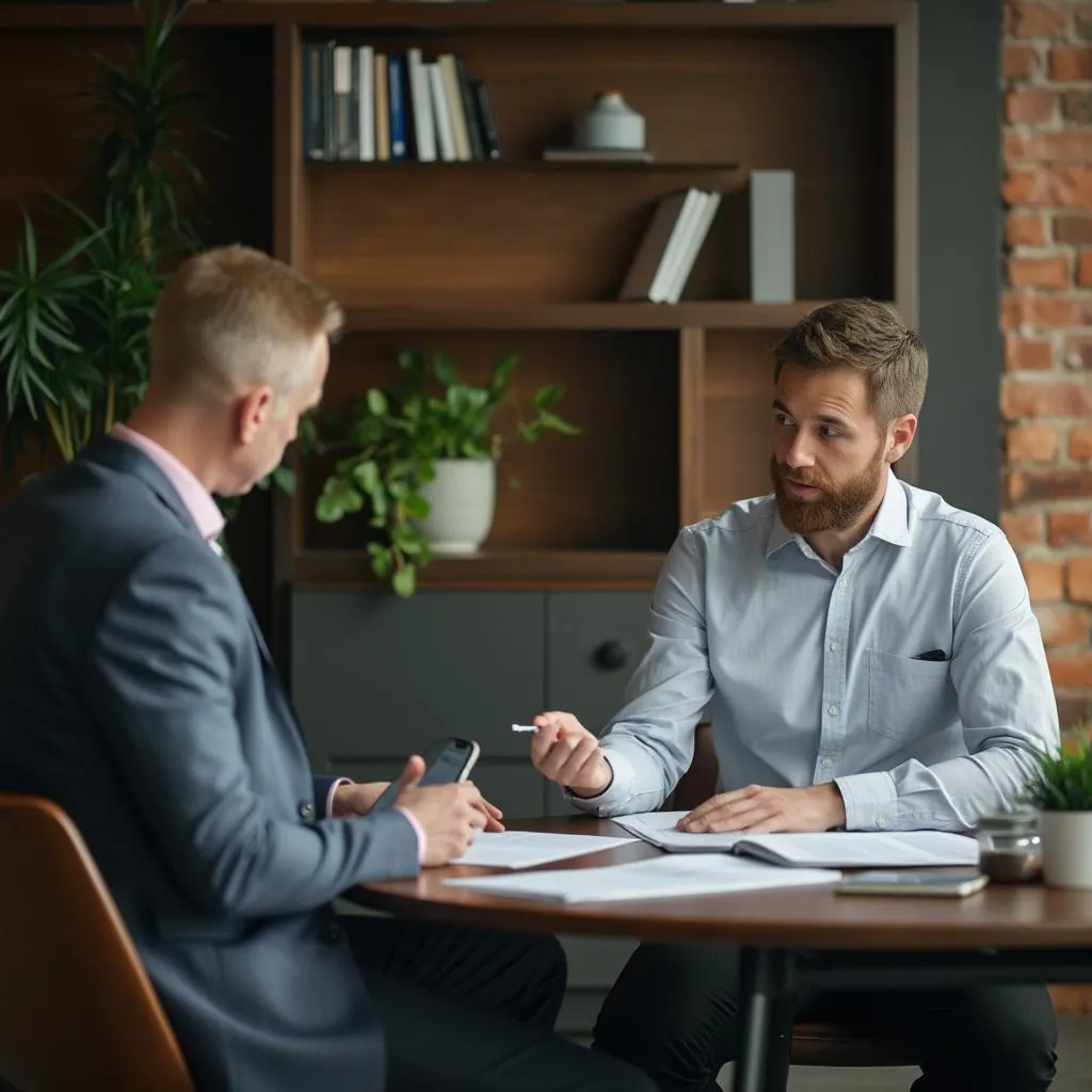 Cliente recebendo consultoria de investimento