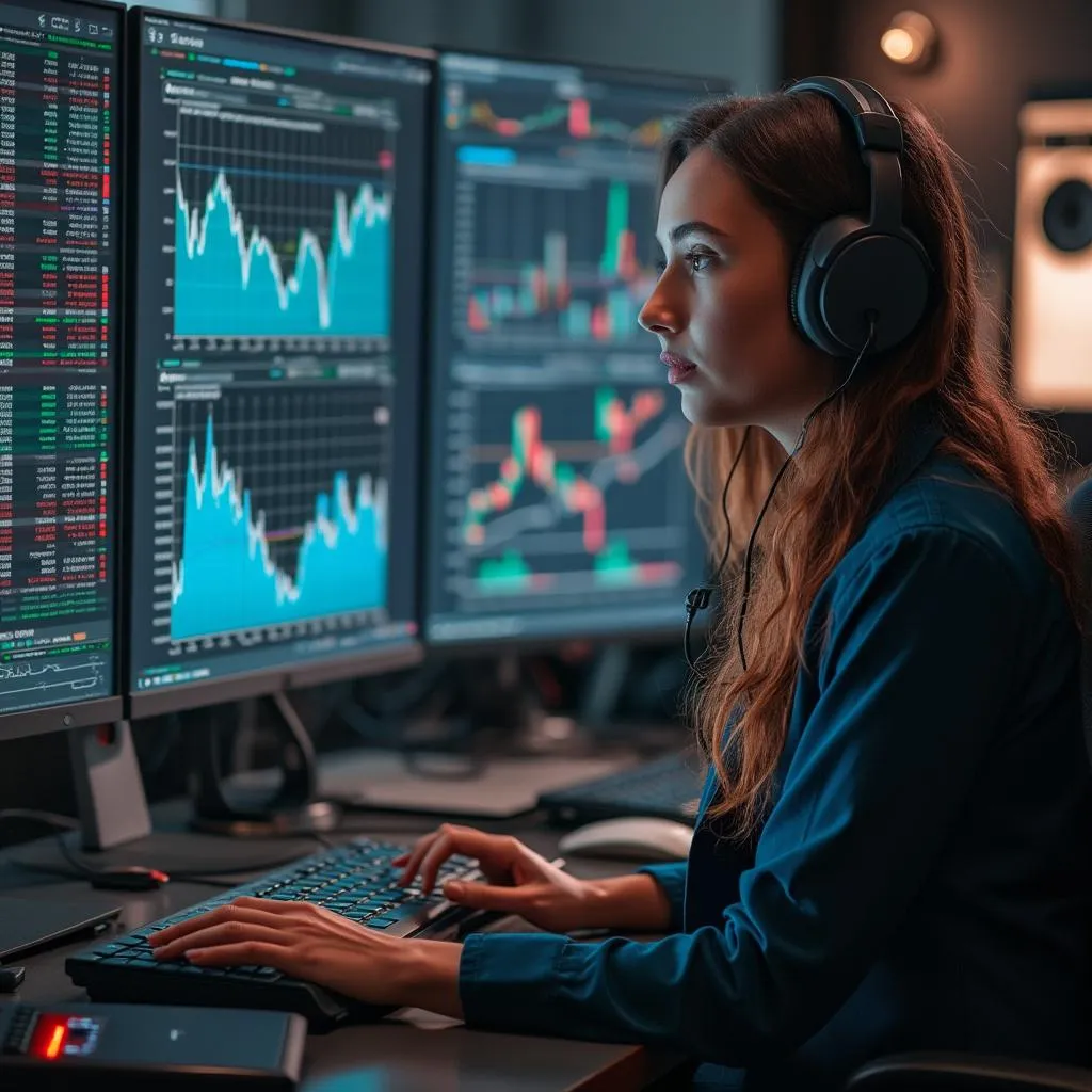 Analista financeiro trabalhando